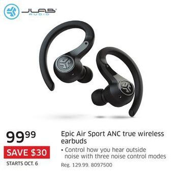 The Source Epic air sport anc true wireless earbuds offer