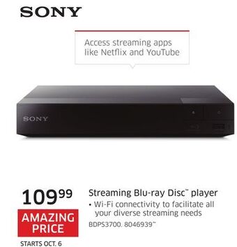 The Source Sony streaming blu-ray disc player offer