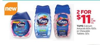 Rexall Tums calcium antacids 60' s-150' s or chewable tablets 32' s offer
