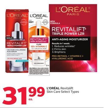 Rexall L'oréal revitalift skin care offer