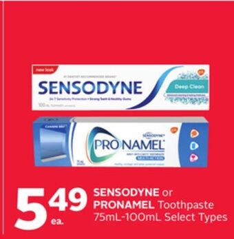Rexall Sensodyne or pronamel toothpaste 75ml-100ml offer