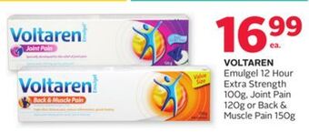 Rexall Voltaren emulgel 12 hour extra strength 100g, joint pain 120g or back & muscle pain 150g offer