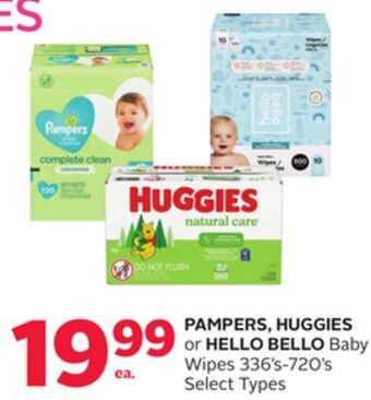 Rexall Pampers, huggies or hello bello baby wipes offer