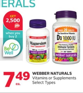 Rexall Webber naturals vitamins or supplements offer