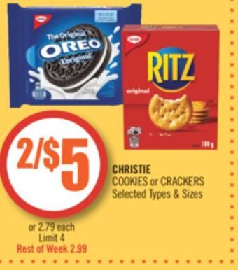 Shoppers Drug Mart Christie cookies or crackers offer