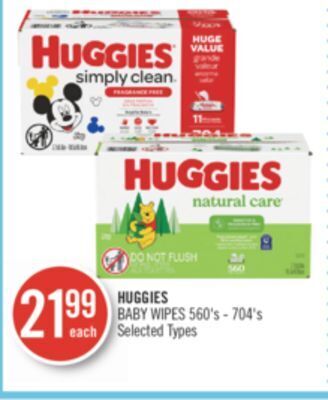 Shoppers Drug Mart Huggies baby wipes offer
