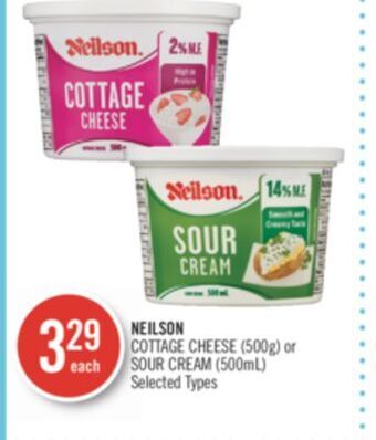 Shoppers Drug Mart Neilson cottage cheese (500g) or sour cream (500ml) offer