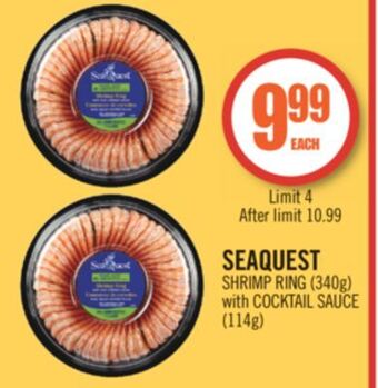 Shoppers Drug Mart Seaquest shrimp ring (340g) with cocktail sauce (114g) offer