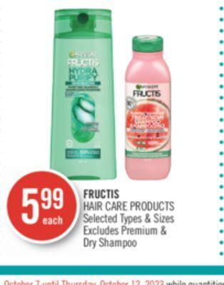 Shoppers Drug Mart Fructis hair care products offer