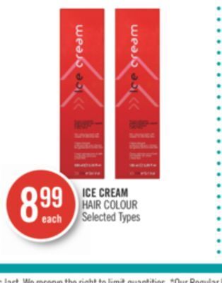 Shoppers Drug Mart Ice cream hair colour offer