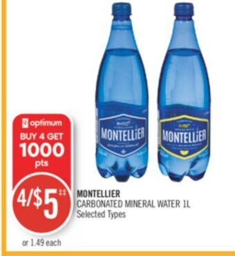 Shoppers Drug Mart Montellier carbonated mineral water offer