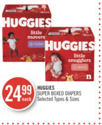 Shoppers Drug Mart Huggies super boxed diapers offer