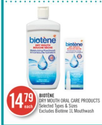 Shoppers Drug Mart Biotene dry mouth oral care products offer