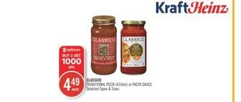 Shoppers Drug Mart Classico traditional pizza (410 ml) or pasta sauce offer