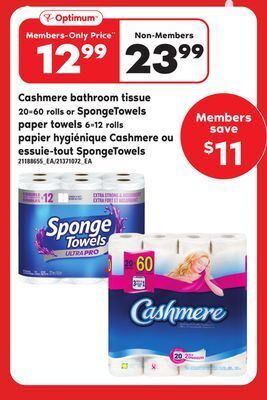 Independent City Market Papier hygiénique cashmere ou essuie-tout spongetowels offer
