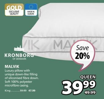 JYSK Malvik down-alternative pillow medium support offer