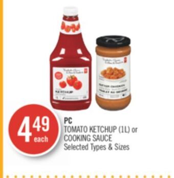 Shoppers Drug Mart Pc tomato ketchup (il) or cooking sauce offer