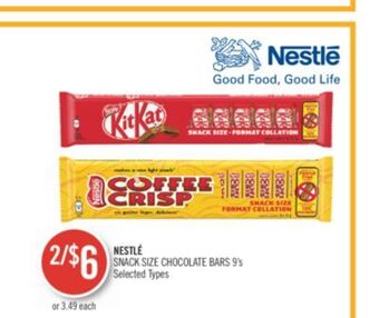 Shoppers Drug Mart Nestlé snack size chocolate bars offer