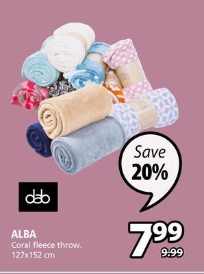 JYSK Alba coral fleece throw offer