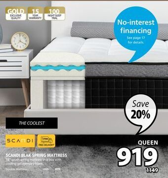 JYSK Scandi blak spring mattress offer