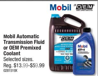 PartSource Mobil automatic transmission fluid or oem premixed coolant offer