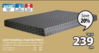 JYSK Sleep essential foam mattress offer