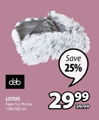 JYSK Lotus fake fur throw offer
