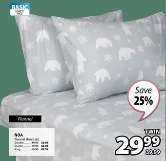 JYSK Noa flannel sheet set offer
