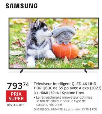 The Source Téléviseur intelligent qled 4k uhd hdr q60c de 55 po avec alexa (2023) samsung offer