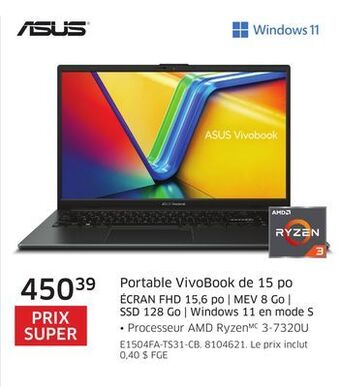 The Source Portable vivobook de 15 po asus offer