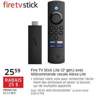 The Source Fire tv stick lite (2e gén.) avec télécommande vocale alexa lite offer
