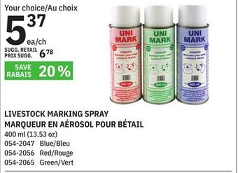 BMR Livestock marking spray offer