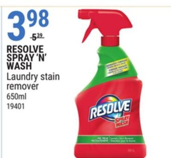 Rossy Resolve spray 'n' wash laundry stain remover offer