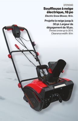 Patrick Morin Electrical snow thrower, 18-in offer