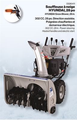 Patrick Morin Hyundai snow blower, 28 in offer