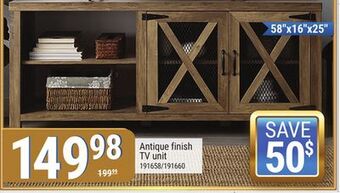 Rossy Antique finish tv unit offer