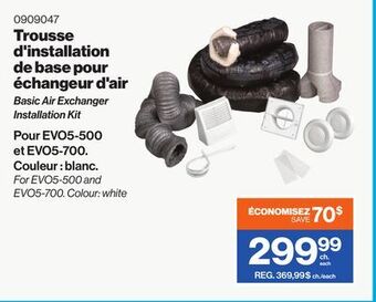 Patrick Morin Basic air exchanger installation kit offer