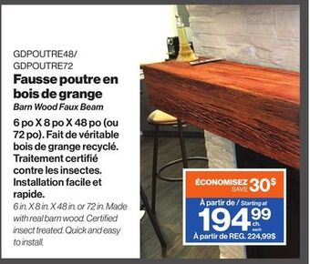 Patrick Morin Barn wood faux beam offer