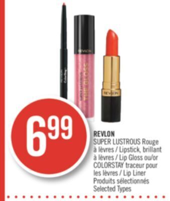 Shoppers Drug Mart Revlon lipstick, brillant lip gloss or colorstay lip liner offer