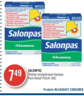 Shoppers Drug Mart Salonpas pain relief patch offer