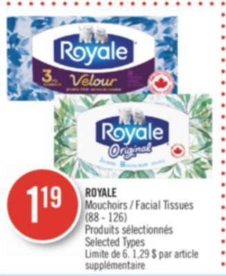 Shoppers Drug Mart Royale facial tissues offer