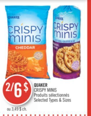 Shoppers Drug Mart Quaker crispy minis offer