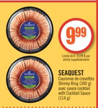Pharmaprix Seaquest shrimp ring (340 g) with cocktail sauce (114 g) offer