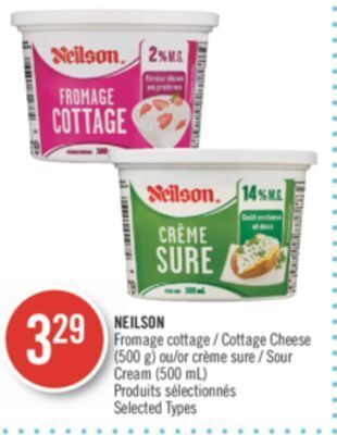 Pharmaprix Neilson cottage cheese (500 g) or sour cream (500 ml) offer