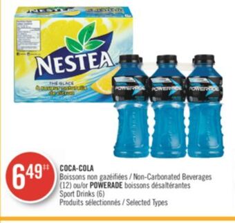 Pharmaprix Coca-cola non-carbonated beverages (12) or powerade sport drinks (6) offer
