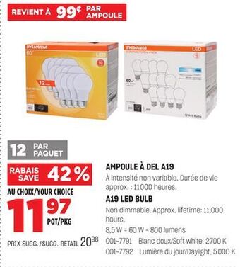 BMR Ampoule à del a19 offer