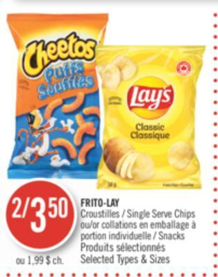 Pharmaprix Frito-lay single serve chips offer