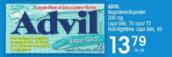 Uniprix Advil ibuprofène/ibuprofen 200 mg liqui-gels, nuit/nighttime, liqui-gels offer