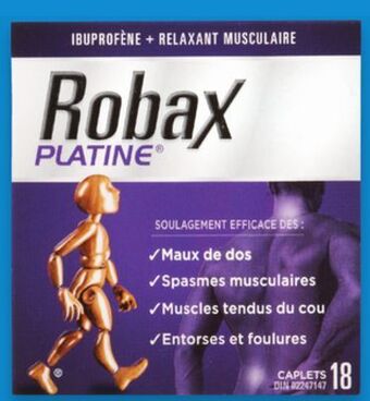 Uniprix Robax platine relaxant musculaire et analgésique / muscle relaxant and analgesic, caplets robaxacet, robaxisal extra fort/ext offer