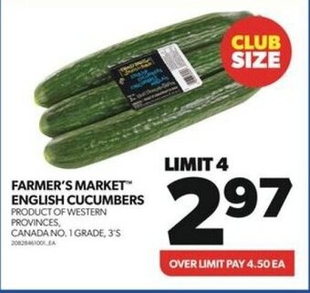 Real Canadian Superstore FARMER'S MARKET ENGLISH CUCUMBERS 3'S offer